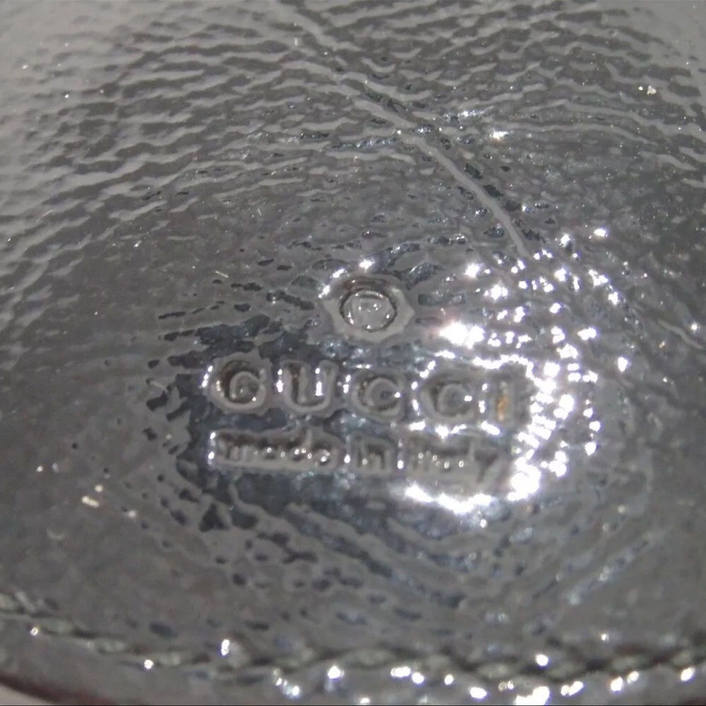 AUTH GUCCI GG Patent Leather Keychain Bag Charm Black - Picture 5 of 5